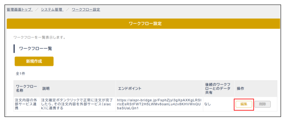 ワークフロー一覧